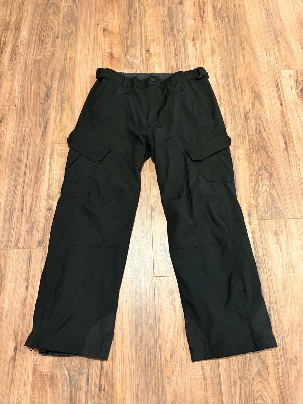 Gerry Mens Black Snow Pants XL Regular Waist Lined Cargo Pockets